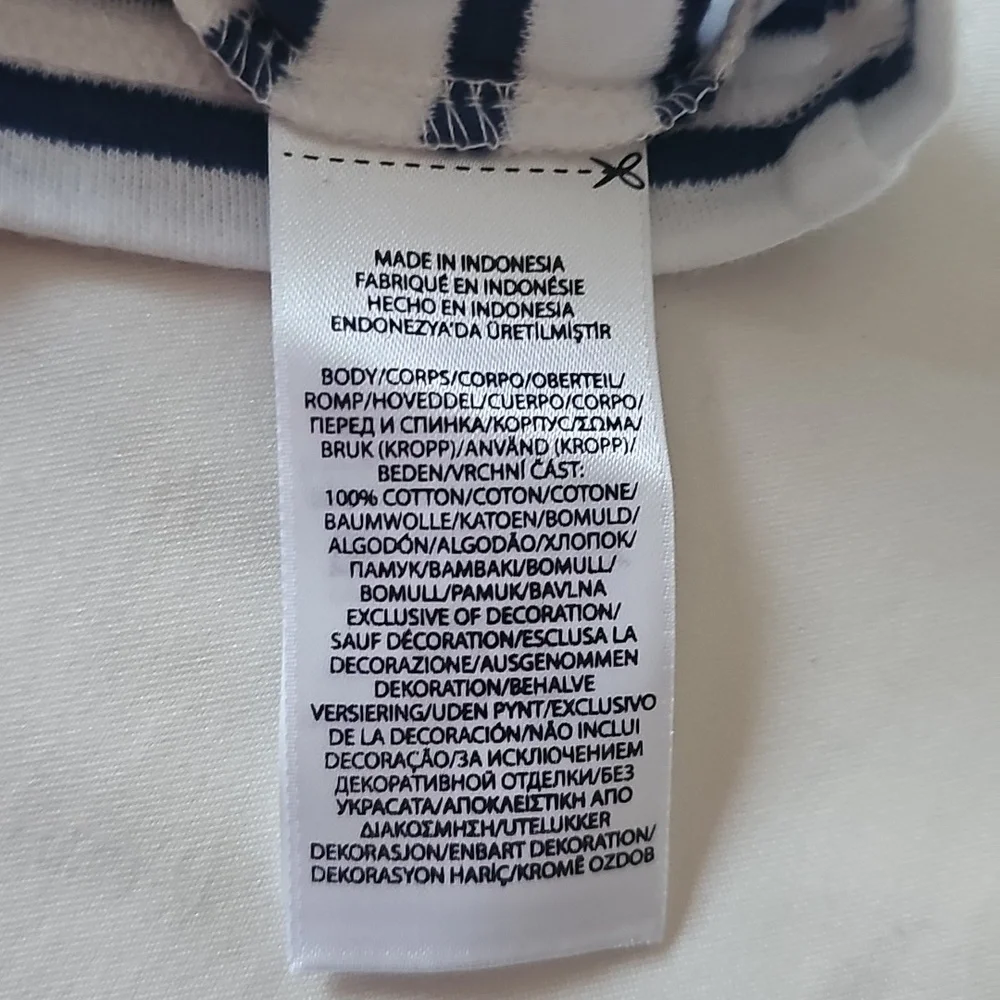Ralph Lauren Navy White Striped Long Sleeve Tee
